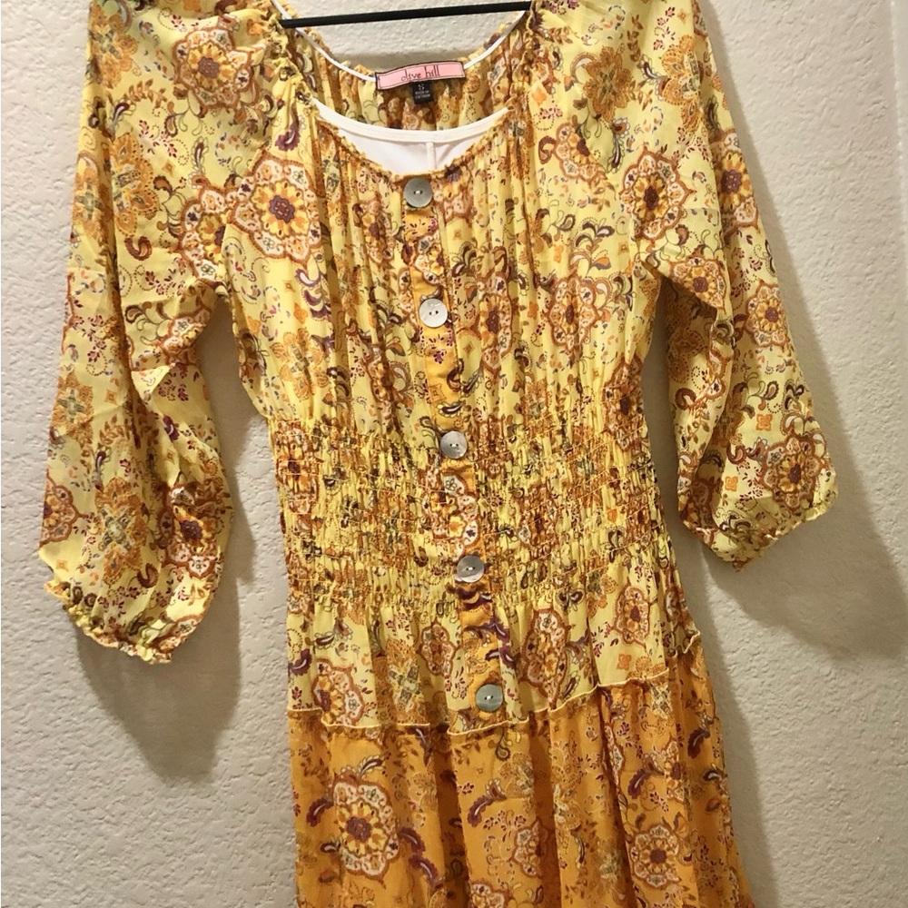 Boot Barn Floral Yellow Maxi Dress